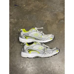 New Balance CW411SL Womens Gray Lime Lace Up Running Sneaker Shoes Size 8.5